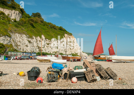 Beach at Beer, Devon, England Stock Photo