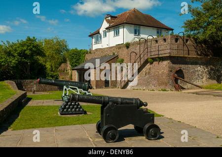 Cannons at Ypres Tower, Rye, East Sussex, England Stock Photo
