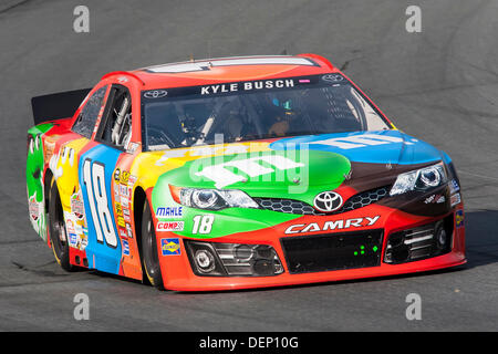 Loudon, NH, USA. 21st Sep, 2013.  Kyle Busch (18) practices for the SYLVANIA 300 at New Hampshire Motor Speedway in Loudon, NH. Credit:  Cal Sport Media/Alamy Live News Stock Photo