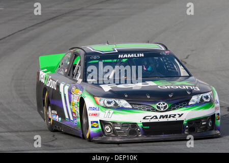 Loudon, NH, USA. 21st Sep, 2013.  Denny Hamlin (11) practices for the SYLVANIA 300 at New Hampshire Motor Speedway in Loudon, NH. Credit:  Cal Sport Media/Alamy Live News Stock Photo