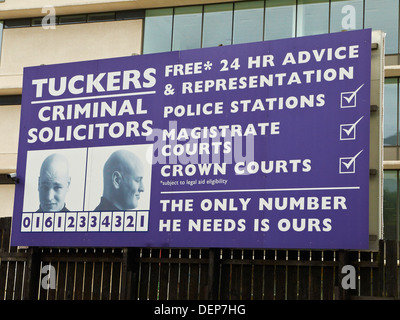 Tuckers solicitors billboard in Manchester UK Stock Photo