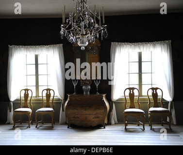 Finland. Turku. Qwensel House. Built in 1700. It operates as the Turku Pharmacy Museum and café. Room. Stock Photo