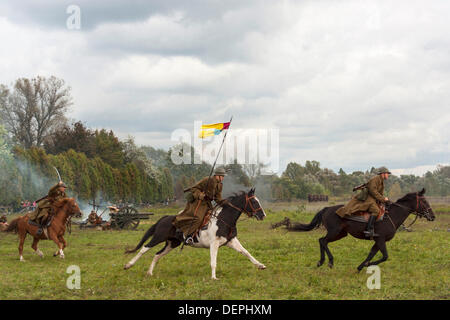 Polish Cavalry Ride Their Horses During WWII Battle Of Lomianki Stock ...