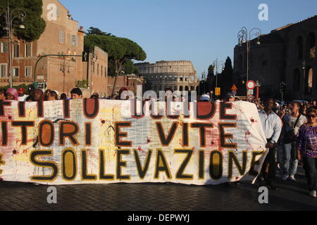 Rome, Italy. 21st Sep, 2013. Protest against the landfill site at Divino Amore Falcognana area, Rome, Italy  Credit:  Gari Wyn Williams / Alamy Live News Stock Photo