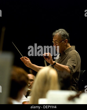 Rehearsal of the Israeli Philharmonic Orchestra with Zubin Mehta conductor at the Mann Auditorium Tel Aviv, Israel Stock Photo