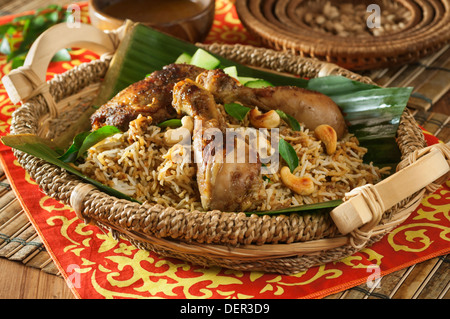 Nasi briyani ayam. Chicken biryani Malaysian style. Malaysia Food Stock Photo