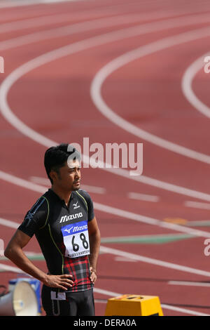 Saitama, Japan. 22nd Sep, 2013. Shingo Suetsugu, SEPTEMBER 22, 2013 - Athletics : The 61st All Japan Industrial Athletics Championship Men's 100m at Kumagaya Sports Culture Park Athletics Stadium, Saitama, Japan. Credit:  YUTAKA/AFLO SPORT/Alamy Live News Stock Photo