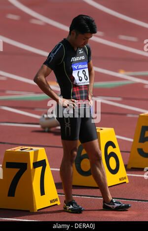 Saitama, Japan. 22nd Sep, 2013. Shingo Suetsugu, SEPTEMBER 22, 2013 - Athletics : The 61st All Japan Industrial Athletics Championship Men's 100m at Kumagaya Sports Culture Park Athletics Stadium, Saitama, Japan. Credit:  YUTAKA/AFLO SPORT/Alamy Live News Stock Photo