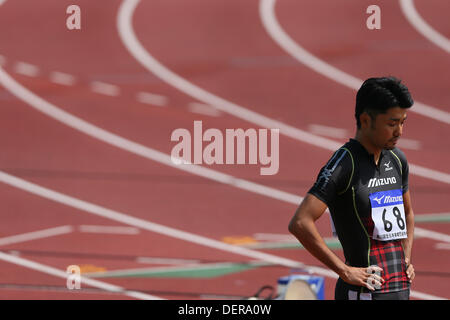 Saitama, Japan. 22nd Sep, 2013. Shingo Suetsugu, SEPTEMBER 22, 2013 - Athletics : The 61st All Japan Industrial Athletics Championship Men's 100m at Kumagaya Sports Culture Park Athletics Stadium, Saitama, Japan. Credit:  YUTAKA/AFLO SPORT/Alamy Live News Stock Photo