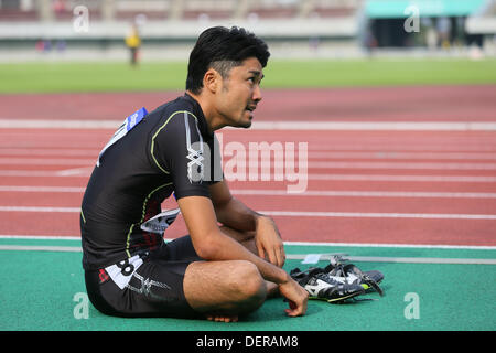 Saitama, Japan. 22nd Sep, 2013. Shingo Suetsugu, SEPTEMBER 22, 2013 - Athletics : The 61st All Japan Industrial Athletics Championship Men's 100m at Kumagaya Sports Culture Park Athletics Stadium, Saitama, Japan. Credit:  YUTAKA/AFLO SPORT/Alamy Live News Stock Photo