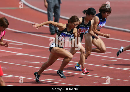 Saitama, Japan. 22nd Sep, 2013. Maki Wada, SEPTEMBER 22, 2013 - Athletics : The 61st All Japan Industrial Athletics Championship Women's 100m at Kumagaya Sports Culture Park Athletics Stadium, Saitama, Japan. Credit:  YUTAKA/AFLO SPORT/Alamy Live News Stock Photo