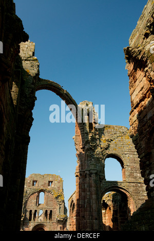 The ruins of Lindisfarne Priory on Holy Island, Northumberland, UK Stock Photo