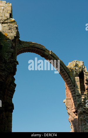 The ruins of Lindisfarne Priory on Holy Island, Northumberland, UK Stock Photo