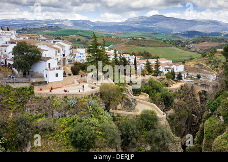 George In Ronda Spain City of Ronda on high cliffs of El Tajo Gorge in Spain, Andalusia ...