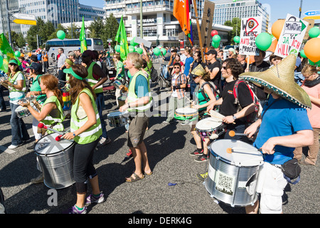 Under the motto 'Freedom not Fear' several thousand people demonstrated for the protection of civil rights on the Internet Stock Photo