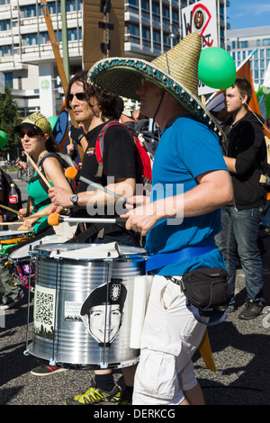 Under the motto 'Freedom not Fear' several thousand people demonstrated for the protection of civil rights on the Internet Stock Photo