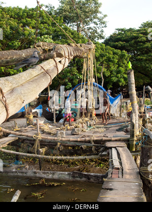 Fort Cochin, Kochi India fishing nets Stock Photo