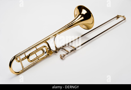 Trombone on a white background Stock Photo
