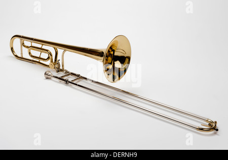 Trombone on a white background Stock Photo