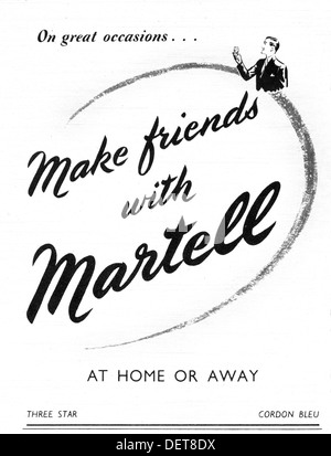 1953 UK advert for Martell Cognac brandy Stock Photo