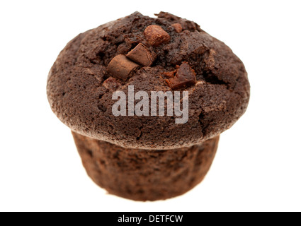 Double choc chocolate bun muffin Stock Photo