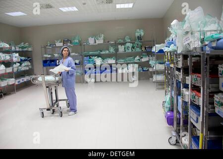 Store of sterilized surgical instruments and supplies, operating room ...