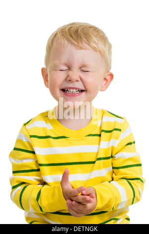 expressive child boy isolated on white Stock Photo