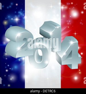 Flag of France 2014 background. New Year or similar concept Stock Photo
