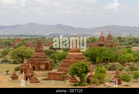 A view of Temples in the central plain of Bagan. Stock Photo