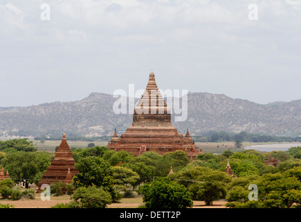 A view of Temples in the central plain of Bagan. Stock Photo