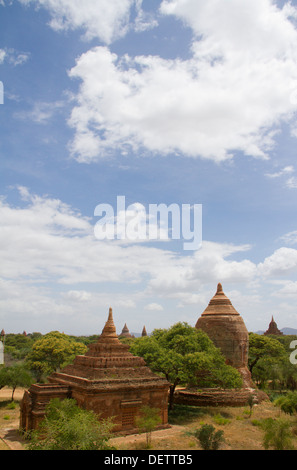 A view of temples in Old Bagan. Stock Photo