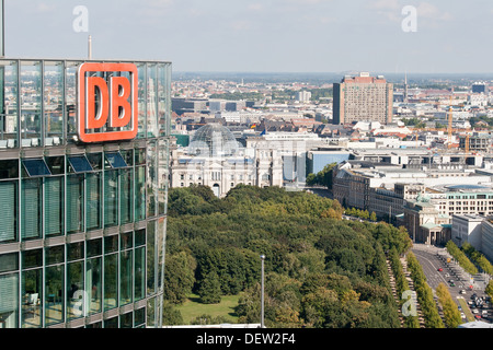 View from panoramapunkt,  Potsdamer Platz over  Berlin cityscape Stock Photo