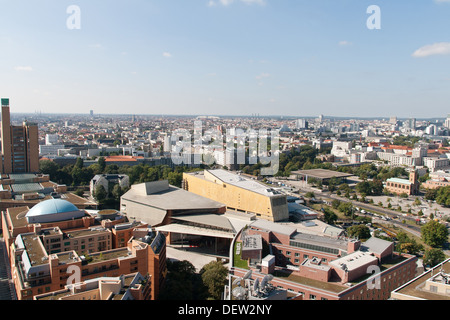 View from panoramapunkt,  Potsdamer Platz over  Berlin cityscape Stock Photo