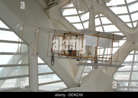 Model of one of the first airplanes in the Science Museum of Valencia, Spain Stock Photo