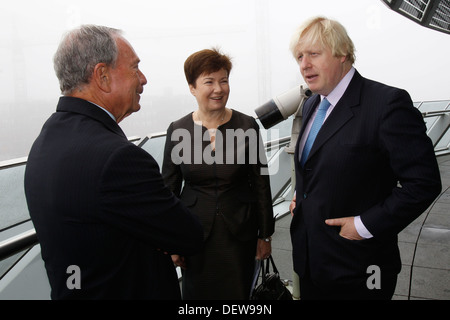 London Mayor Boris Johnson New York Mayor Michael R. Bloomberg and Warsaw Mayor Hanna Gronkiewicz-Waltz  on 24  September Stock Photo