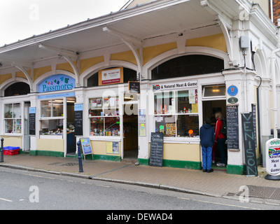 Shops in Butchers Row, Barnstaple, Devon, England, UK Stock Photo