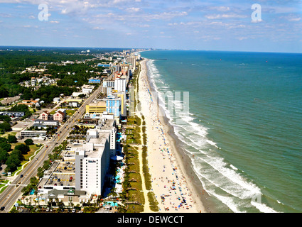 Myrtle Beach Coastline - Aerial View Stock Photo