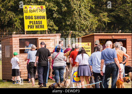 The entrance at The All About Dogs Show at the Norfolk Showground, Norwich, Norfolk, England, Britain, Uk Stock Photo