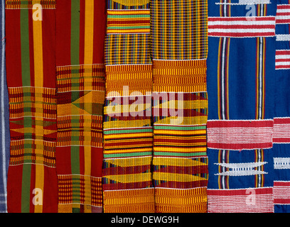 Ashanti Ghana Strips Of Kente Cloth Stock Photo - Alamy