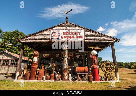 old gas station on route one in Maine, Usa Stock Photo