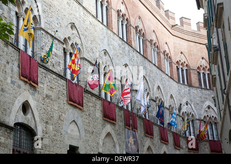 Flags of the Siena contrade (districts), Palio festival background, in ...