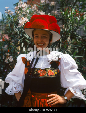 Black Forest Germany Girl In Traditional Dress Stock Photo