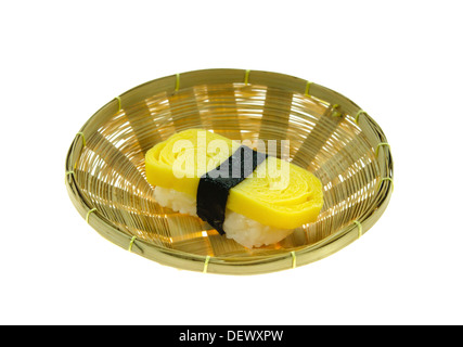 Tamago yaki is sushi using an egg, like a sushi omelette Stock Photo