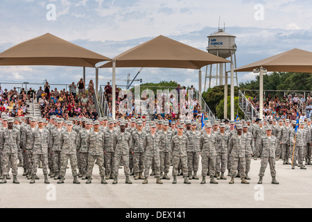 Flights Of Airmen At Parade Rest During United States Air Force Basic ...