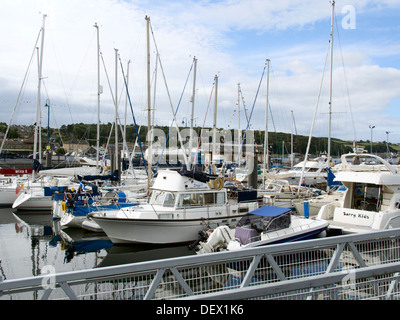 Boats in the marina at Rothesay harbour, Isle of Bute Stock Photo
