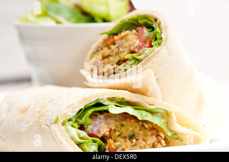 falafel pita bread roll wrap sandwich traditional arab middle east food Stock Photo