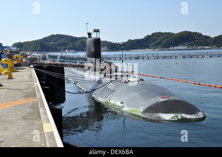 The Los Angeles-class fast attack submarine USS Charlotte (SSN 766) is moored at Commander, Fleet Activities Yokosuka during a scheduled visit as part of Charlotte's deployment to the western Pacific. Stock Photo