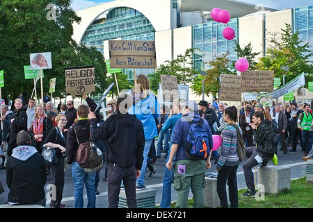 The 2013 Berlin March for Life - demonstration pro and contra abortion Stock Photo