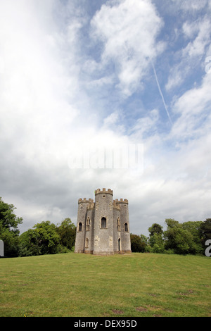 The Blaise Castle folly in Bristol on a cloudy day. Stock Photo