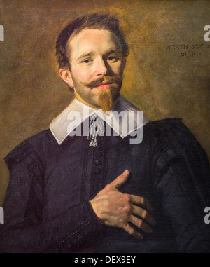 17th century  -  Man with hand on his heart, 1632 - Frans Hals Philippe Sauvan-Magnet / Active Museum oil on canvas Stock Photo